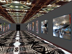 Corridor Gallery With Colored Walls