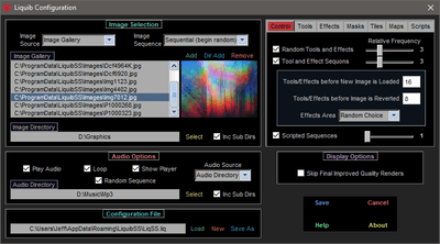 Liquib Screensaver Configuration
