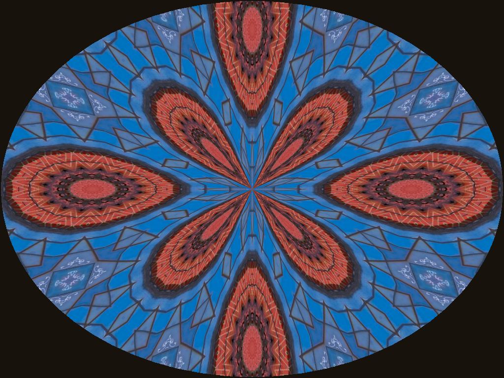 Oval Mask Abyss Surface of Diamond Pie Kaleidoscope